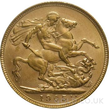 1905 Gold Sovereign Coin Edward VII Perth