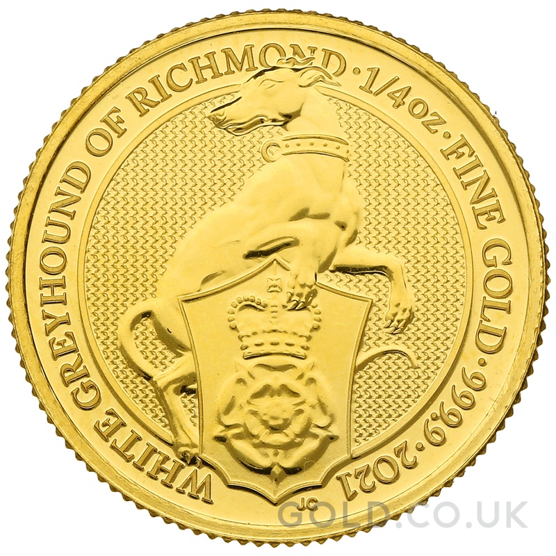 2021 1/4oz White Greyhound of Richmond Gold Coin Queen's Beasts