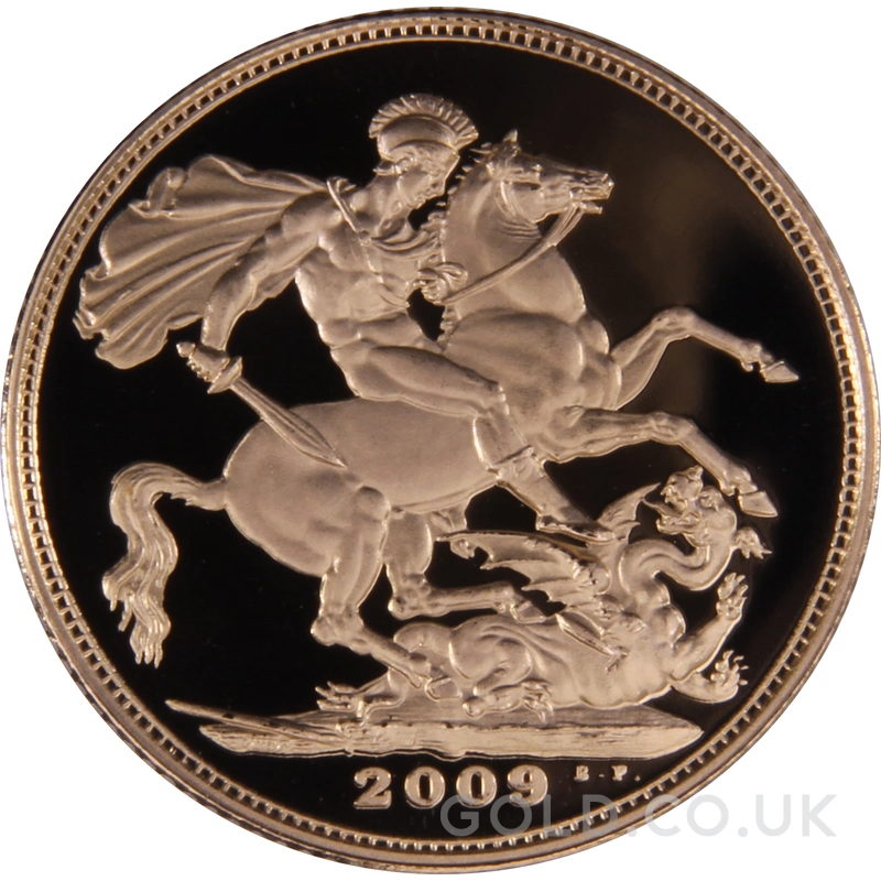 2009 Proof Gold Sovereign Coin Elizabeth II Fourth Head
