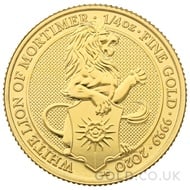 Gold 1/4oz White Lion of Mortimer coin (2020)