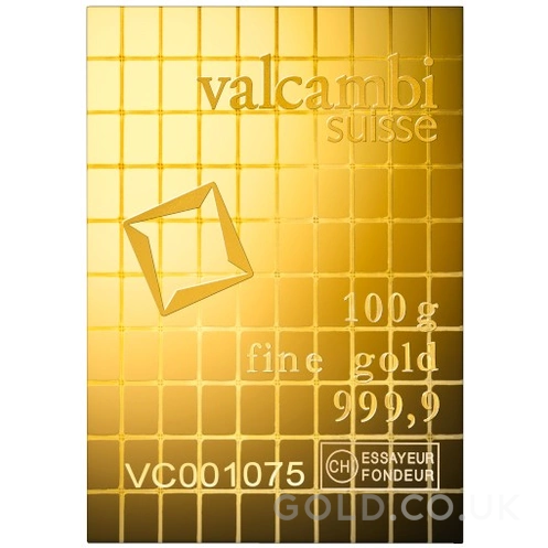 100 x 1g Gold Bar Valcambi CombiBar