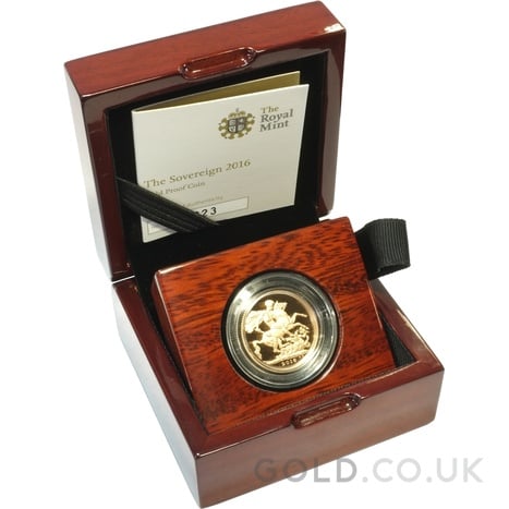 2016 Proof Gold Sovereign Butler Effigy Boxed