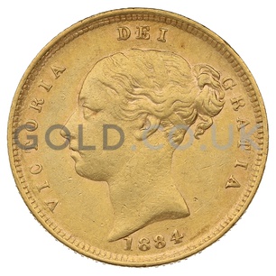 1884 Victoria Young Head Shield Back Gold Half Sovereign (London Mint)