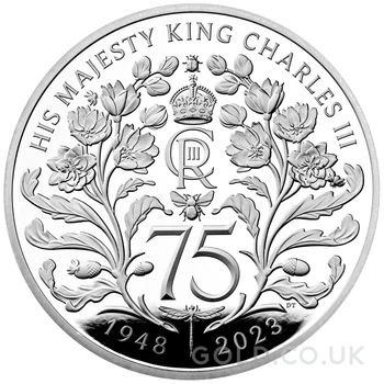 2023 75th Birthday of King Charles III £5 Silver Crown Proof Piedfort Coin Boxed