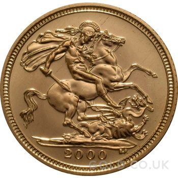 2000 Gold Half Sovereign Elizabeth II Fourth Head