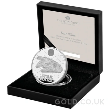 2024 1oz Millennium Falcon Star Wars Proof Silver Coin Boxed