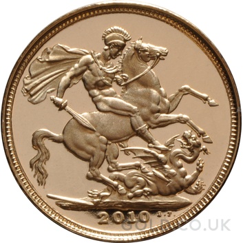 2010 Proof Gold Sovereign Coin Elizabeth II Fourth Head
