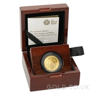 2018 1/4oz Quarter Ounce Proof Red Dragon Gold Coin Queen's Beasts Boxed