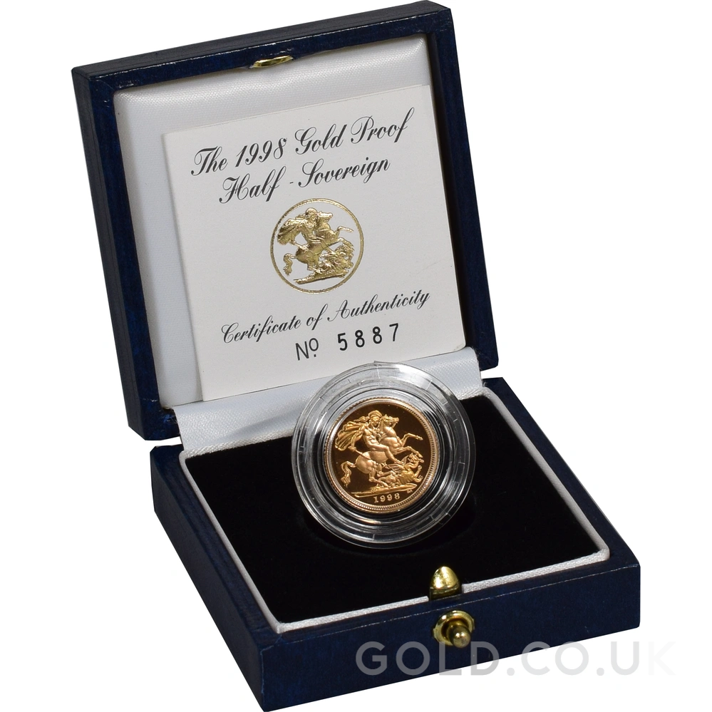 1998 Proof Gold Half Sovereign Boxed