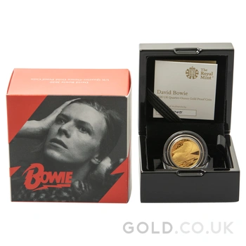 2020 Proof 1/4oz David Bowie Gold Coin Music Legends Boxed