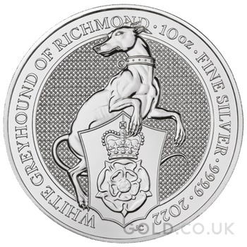 2022 10oz White Greyhound of Richmond Silver Coin Queen's Beasts