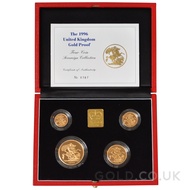 Gold Proof Sovereign Four Coin Boxed Set (1996)