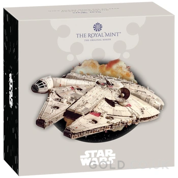 2024 50p Millennium Falcon Star Wars Proof Gold Coin Boxed