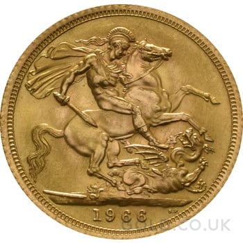 1966 Gold Sovereign Coin Elizabeth II Young Head
