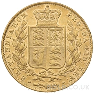 1845 Gold Sovereign Coin Shield Back Victoria