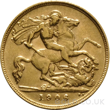 1906 Gold Half Sovereign Edward VII