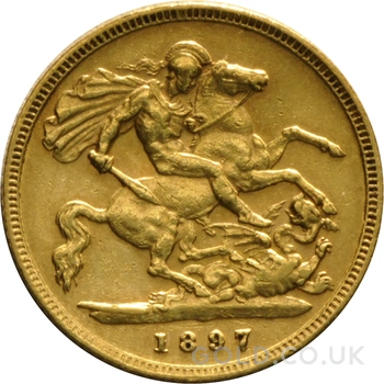 1897 Gold Half Sovereign Queen Victoria Old Head