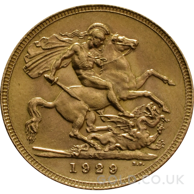 1929 Gold Sovereign Coin George V SA