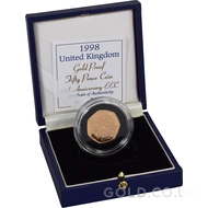 1993 Anniversary of the EEC Fifty Pence Proof Gold Coin Boxed