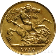 1910 Gold Half Sovereign Coin Edward VII