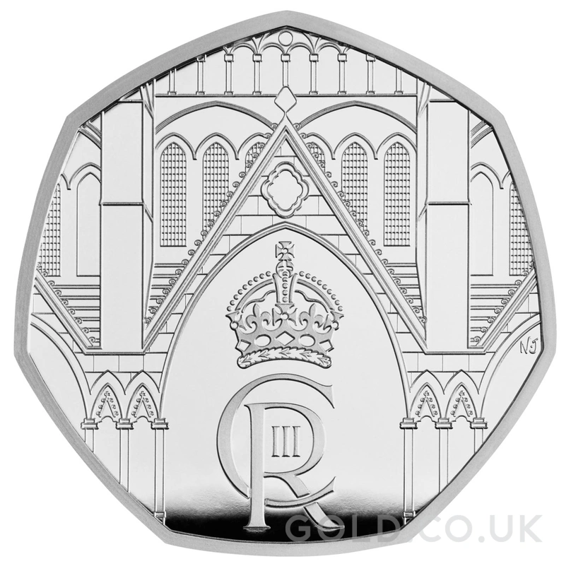 2023 Proof 50p Silver Coin Coronation of King Charles III Boxed