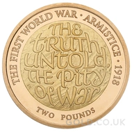 2018 First World War Armistice £2 Two Pounds Proof Gold Coin