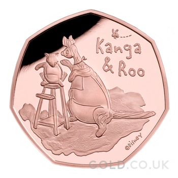 2022 Proof 50p Gold Coin Kanga and Roo Boxed