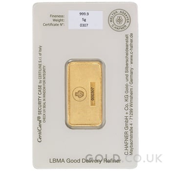 5g Gold Bar C. Hafner Minted