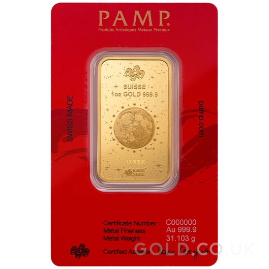 1oz Gold Bar 2025 Year of the Snake PAMP