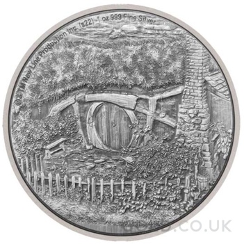 2022 Proof The Lord of the Rings Silver Coin The Shire 1oz Boxed