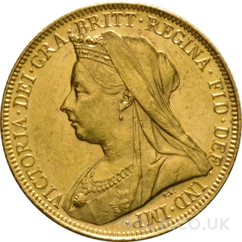 1900 Gold Sovereign Coin Queen Victoria Old Head Melbourne