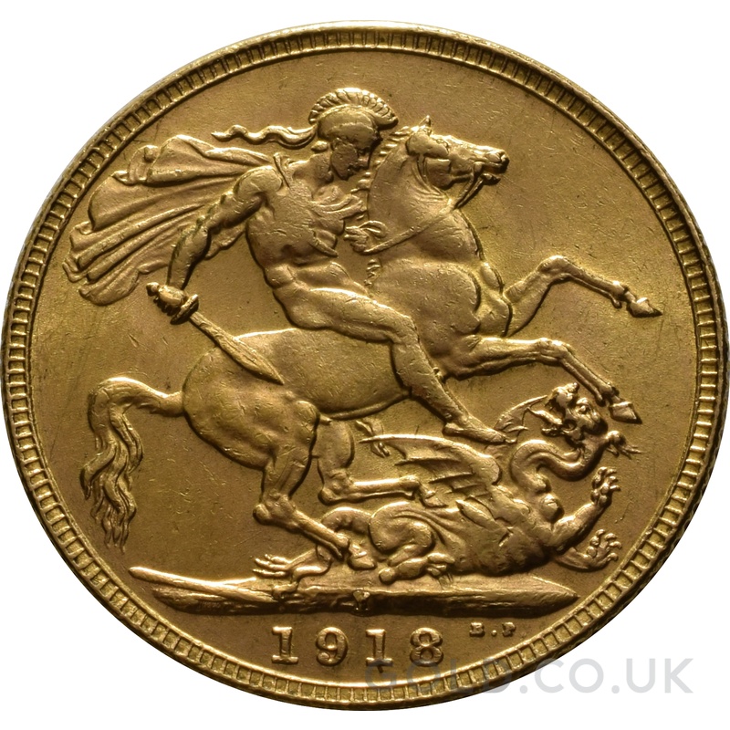1918 Gold Sovereign Coin George V India