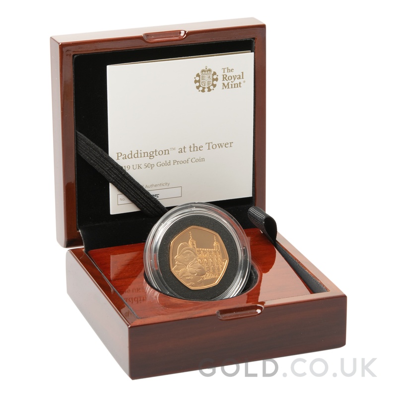2019 Paddington at the Tower of London Fifty Pence 50p Proof Gold Coin Boxed