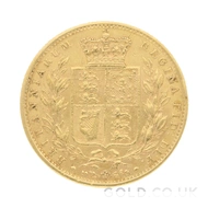 1863 Gold Sovereign Coin Shield Back Victoria