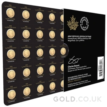 2025 MapleGram 25 x 1g Gold Coins