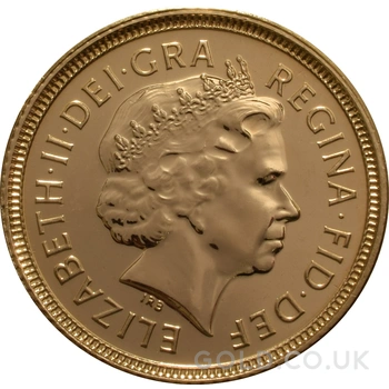 2001 Gold Half Sovereign Elizabeth II Fourth Head