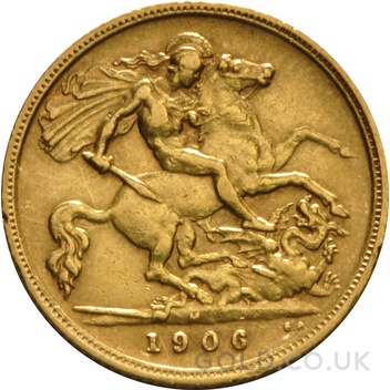 1906 Gold Half Sovereign Edward VII Melbourne
