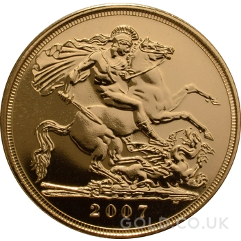 2007 Gold Sovereign Coin Elizabeth II Fourth Head