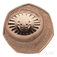2026 50p Eye of Sauron - 25th anniversary of The Lord of the Rings Proof Gold Coin Boxed