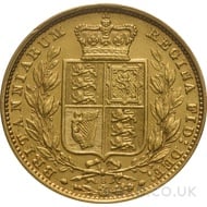 1883 Victoria Young Head Shield Back Gold Sovereign (Sydney Mint)