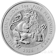 2026 Queen's Lion 1oz Platinum Tudor Beast