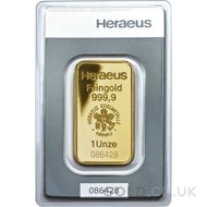 1oz Heraeus Gold Bar