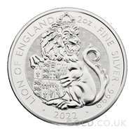 2022 The Lion of England - Tudor Beasts 2oz Silver Coin