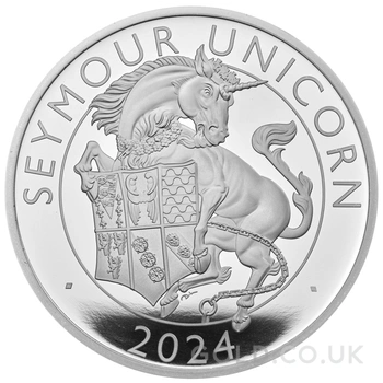 2024 Seymour Unicorn Silver Coin Tudor Beasts 1oz Proof Boxed