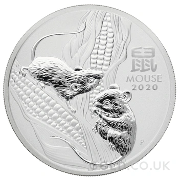 2020 Year of the Mouse Silver Coin 2oz Perth Mint Australian Lunar Series