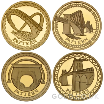 Proof Gold £1 Pound Coin Pattern