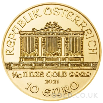2021 1/10oz Austrian Gold Philharmonic Coin
