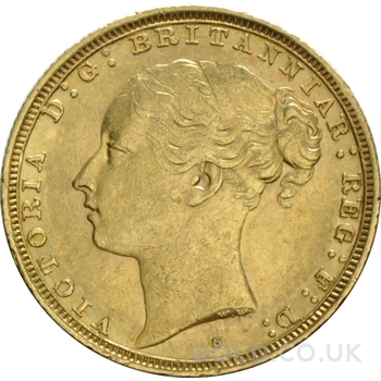 1876 Gold Sovereign Coin Queen Victoria Young Head Sydney