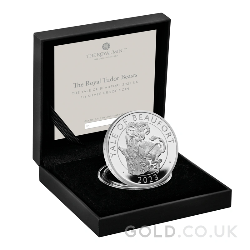 2023 Yale of Beaufort Silver Coin Tudor Beasts 1oz Proof Boxed