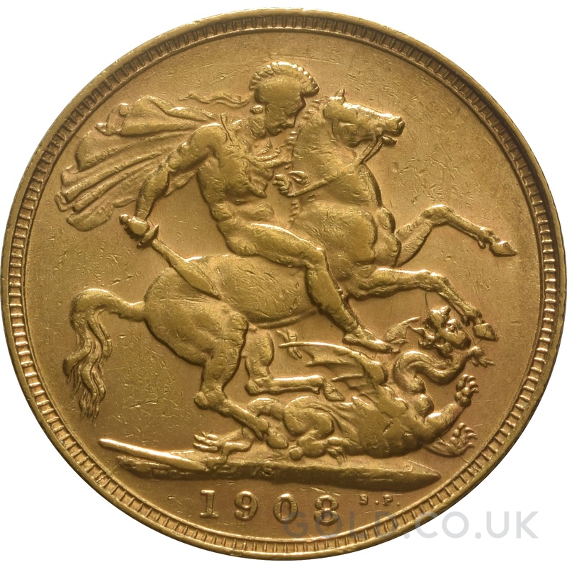 1908 Gold Sovereign Coin Edward VII Sydney